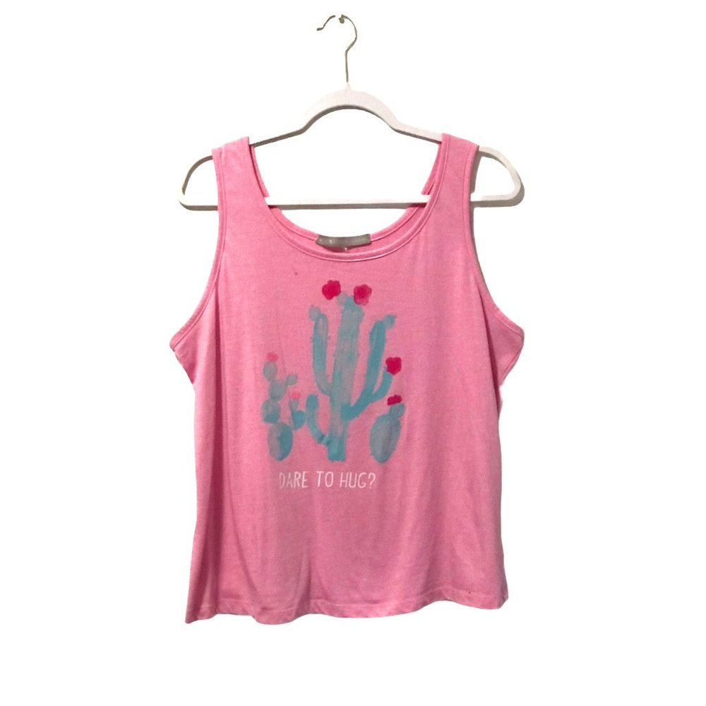 Women's Pink "Dare To Hug" Tank Top L